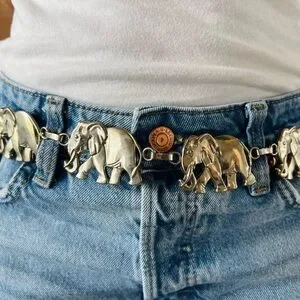Vintage silver elephant chain belt ANNE KLEIN Vintage 1990 main image 4